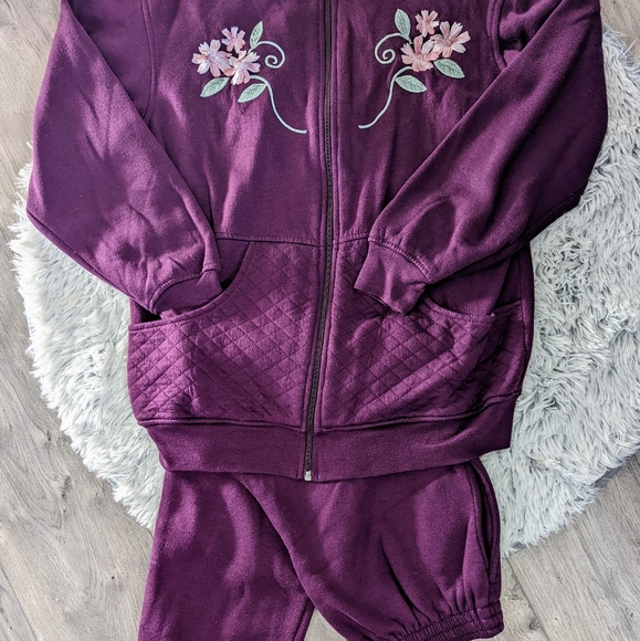 Small Purple Embroidered Sweats / Track Suit - Picture 1 of 3